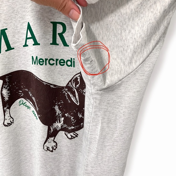 Mardi Mercredi Graphic Ddanji Dachshund Weiner Dog Women’s Tee Grey 100% Cotton - Picture 5 of 6